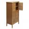 B-Ware (Teil 2 gerissen SK3) | Badezimmerschrank HWC-B18, Regal Kommode, 4 Tren Bambus 100x50x30cm