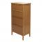 B-Ware (Teil 2 gerissen SK3) | Badezimmerschrank HWC-B18, Regal Kommode, 4 Tren Bambus 100x50x30cm