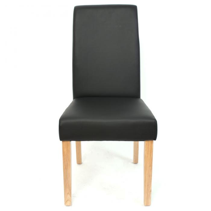 6x Esszimmerstuhl Küchenstuhl Stuhl M37 ~ Kunstleder matt, schwarz, helle Füße