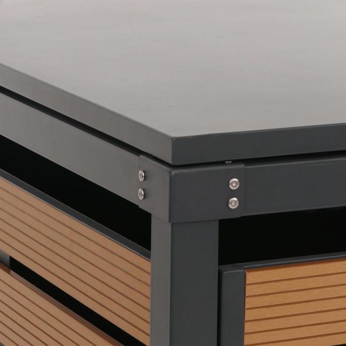 XL 2er-/4er-Mlltonnenverkleidung HWC-K14, Mlltonnenbox, 119x140x102cm WPC Metall 86kg ~ Teak-Optik