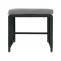 Poly-Rattan Hocker HWC-K35, Gartenhocker, Sitzhocker ~ schwarz, Kissen hellgrau