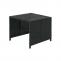 Poly-Rattan Hocker HWC-K35, Gartenhocker, Sitzhocker ~ schwarz, Kissen hellgrau