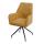 Esszimmerstuhl HWC-K15, Kchenstuhl Polsterstuhl Stuhl mit Armlehne, Stoff/Textil Metall ~ gelb