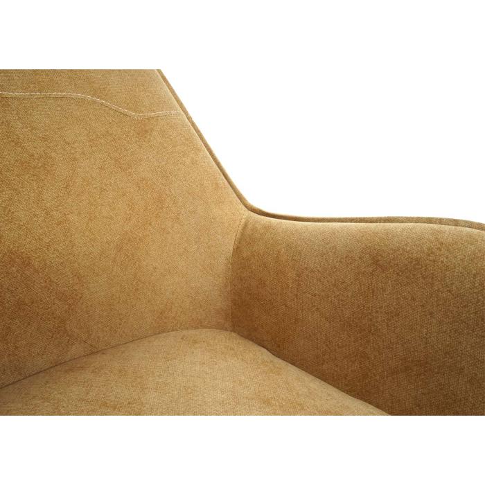 B-Ware (Scheuerspuren am Stoff SK2) | Esszimmerstuhl HWC-K15, Kchenstuhl Stuhl mit Armlehne Stoff/Textil Metall ~ gelb