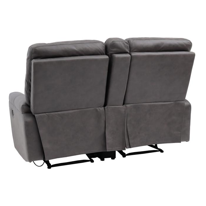 2er Kinosessel HWC-K17, Relaxsessel Fernsehsessel Sofa, Nosagfederung Getrnkehalter Fach ~ Stoff/Textil dunkelgrau