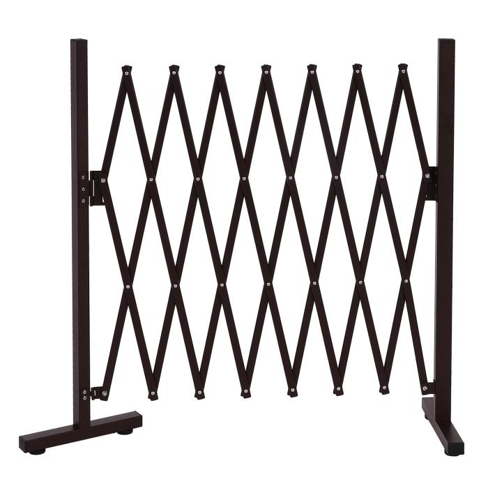 Defekte Ware (Nieten reien SK4) | Alu Absperrgitter HWC-K56, Zaun, ausziehbar schwenkbar Stahl 103x31-200x31cm, braun