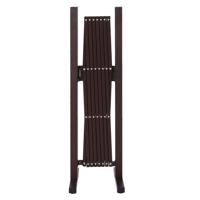 Defekte Ware (Nieten reien SK4) | Alu Absperrgitter HWC-K56, Zaun, ausziehbar schwenkbar Stahl 103x31-200x31cm, braun