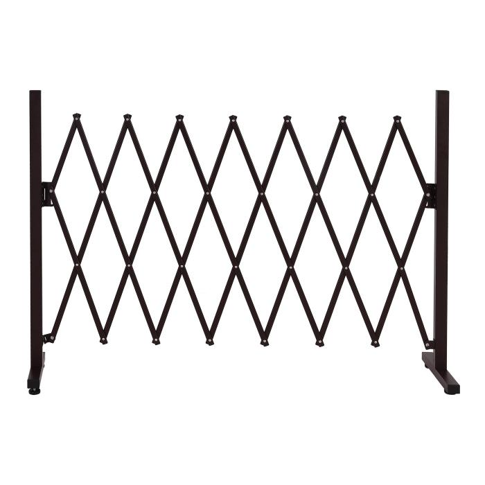 Defekte Ware (Nieten reien SK4) | Alu Absperrgitter HWC-K56, Zaun, ausziehbar schwenkbar Stahl 103x31-200x31cm, braun