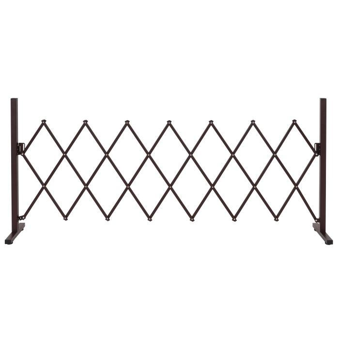 Defekte Ware (Nieten reien SK4) | Alu Absperrgitter HWC-K56, Zaun, ausziehbar schwenkbar Stahl 103x31-200x31cm, braun