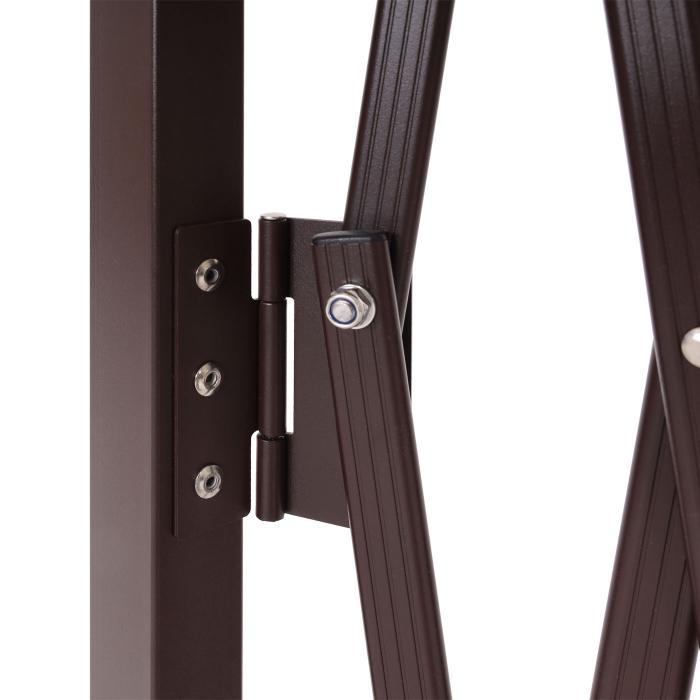 Defekte Ware (Nieten reien SK4) | Alu Absperrgitter HWC-K56, Zaun, ausziehbar schwenkbar Stahl 103x31-200x31cm, braun