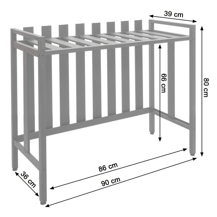 Verkleidung fr Klimaanlage/Wrmepumpe HWC-K58, Abdeckung Schutzgitter Pflanzenregal, Metall 80x90x39cm ~ grau