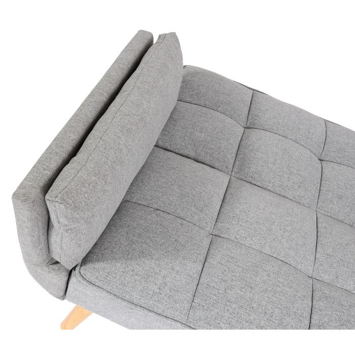 Retourenware | Schlafsofa HWC-K18 mit Ottomane, Couch Sofa Gstebett, Schlaffunktion 218x175cm ~ Stoff/Textil hellgrau