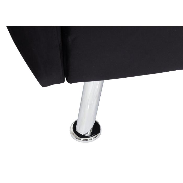 B-Ware (Lehne unfrmig SK2) | Sofa HWC-K19, Couch Schlafsofa Gstebett Nosagfederung Schlaffunktion 203cm ~ Samt schwarz