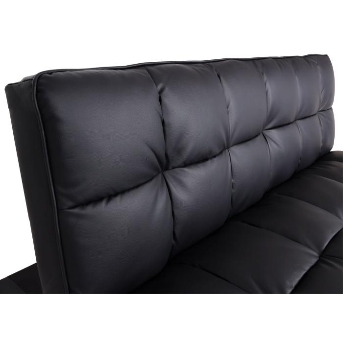 Sofa HWC-K21, Klappsofa Couch Schlafsofa, Nosagfederung Schlaffunktion Liegeflche 181x107cm ~ Kunstleder, schwarz