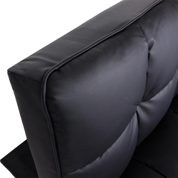 Sofa HWC-K21, Klappsofa Couch Schlafsofa, Nosagfederung Schlaffunktion Liegeflche 181x107cm ~ Kunstleder, schwarz