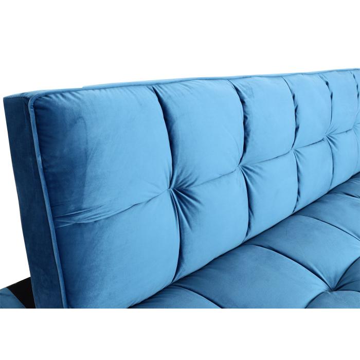 Sofa HWC-K21, Klappsofa Couch Schlafsofa, Nosagfederung Schlaffunktion Liegeflche 181x107cm ~ Samt, blau