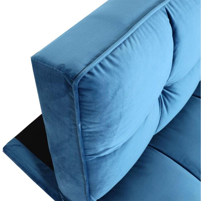 Sofa HWC-K21, Klappsofa Couch Schlafsofa, Nosagfederung Schlaffunktion Liegeflche 181x107cm ~ Samt, blau