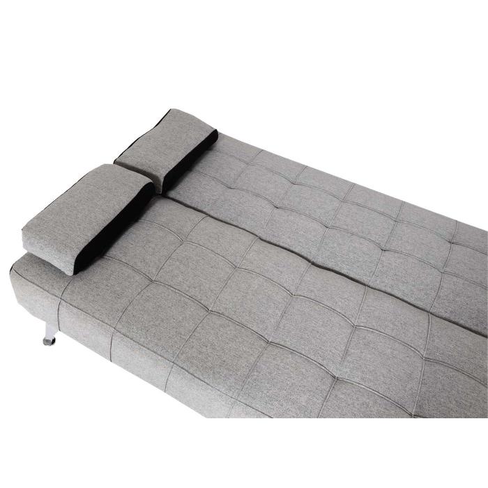 Schlafsofa HWC-K22, Couch Ecksofa Sofa, Liegeflche links/rechts Schlaffunktion 236cm ~ Stoff/Textil hellgrau, schwarz
