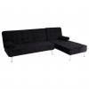 Schlafsofa HWC-K22, Couch Ecksofa Sofa, Liegefläche links/rechts Schlaffunktion ~ Samt schwarz