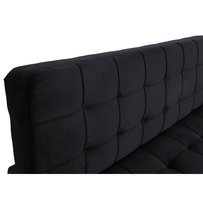 Schlafsofa HWC-K22, Couch Ecksofa Sofa, Liegeflche links/rechts Schlaffunktion 236cm ~ Samt schwarz