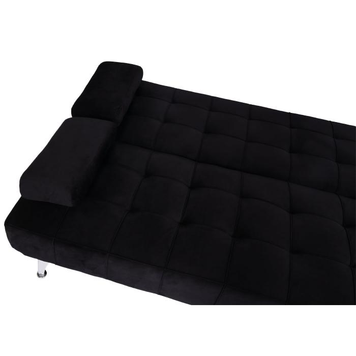 Schlafsofa HWC-K22, Couch Ecksofa Sofa, Liegeflche links/rechts Schlaffunktion 236cm ~ Samt schwarz