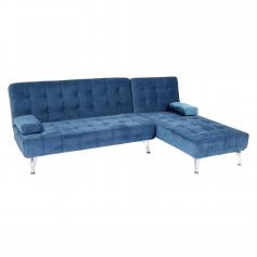 B-Ware (Farbe ist türkis SK1) | Schlafsofa HWC-K22, Couch, Liegefläche links/rechts Schlaffunktion 236cm ~ Samt blau
