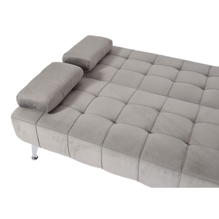 Schlafsofa HWC-K22, Couch Ecksofa Sofa, Liegeflche links/rechts Schlaffunktion 236cm ~ Samt grau