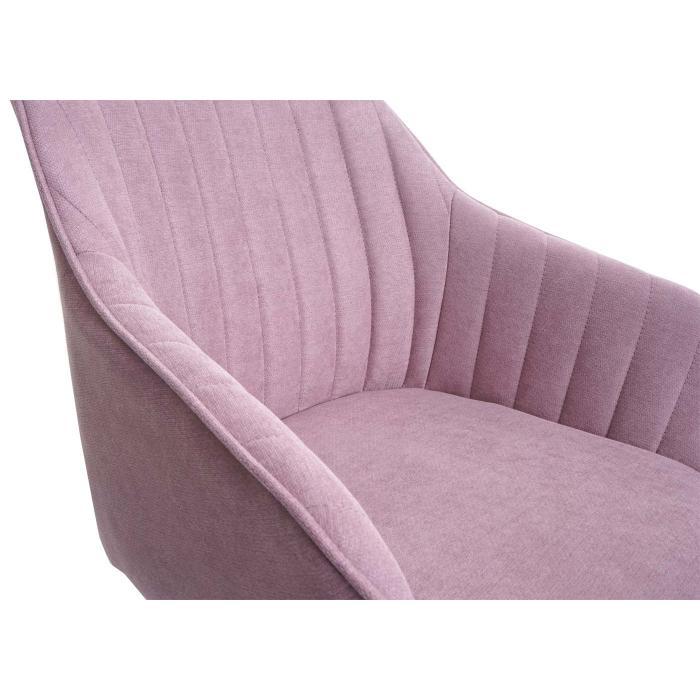 Esszimmerstuhl HWC-K27, Küchenstuhl Stuhl mit Armlehne, drehbar Stoff/Textil ~ rosa