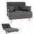 Schlafsessel HWC-K29, Klappsessel Schlafsofa Gstebett Relaxsessel, Liegeflche 186x97cm ~ Stoff/Textil dunkelgrau