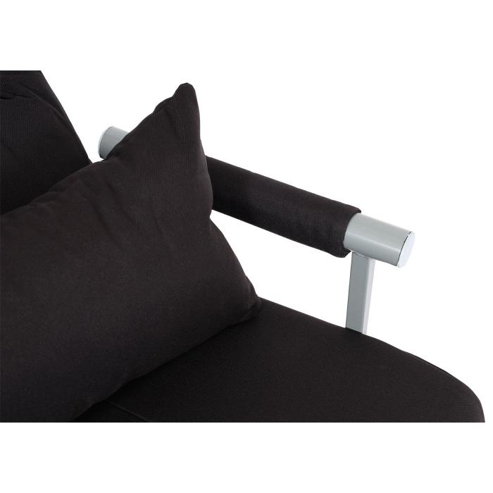 Schlafsessel HWC-K29, Klappsessel Schlafsofa Gstebett Relaxsessel, Liegeflche 186x97cm ~ Stoff/Textil schwarz