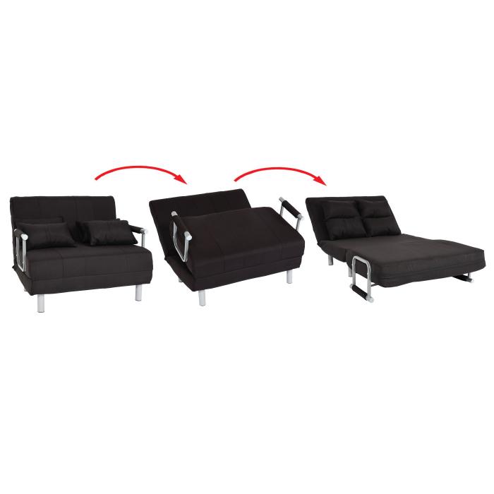 Schlafsessel HWC-K29, Klappsessel Schlafsofa Gstebett Relaxsessel, Liegeflche 186x97cm Stoff (270g/m) ~ schwarz