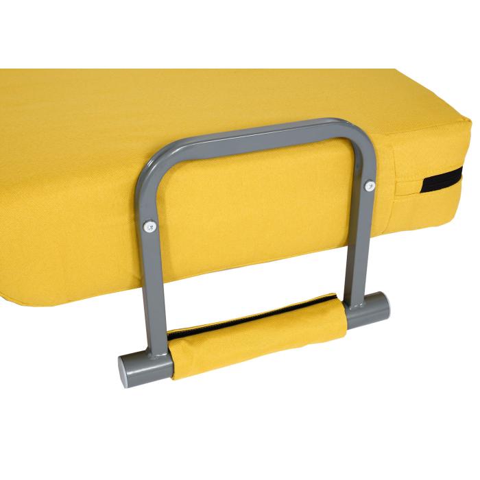 Schlafsessel HWC-K29, Klappsessel Schlafsofa Gstebett Relaxsessel, Liegeflche 186x97cm Stoff (270g/m) ~ gelb