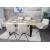 6er-Set Esszimmerstuhl HWC-K32, Küchenstuhl Lehnstuhl Stuhl, drehbar Auto-Position, Stoff/Textil ~ creme-beige