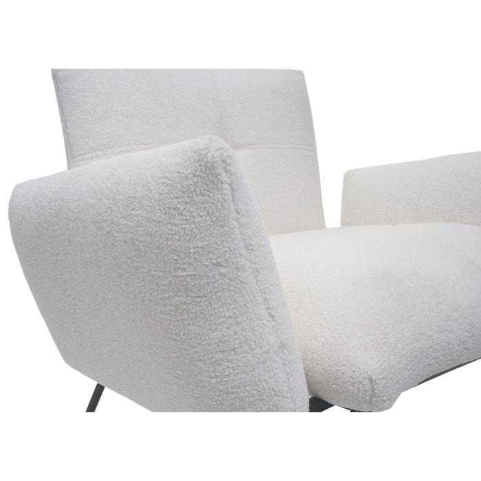 Lounge-Sessel HWC-K34, Cocktailsessel Sessel, Boucl Stoff/Textil MVG-zertifiziert ~ wei