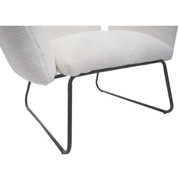 Lounge-Sessel HWC-K34, Cocktailsessel Sessel, Boucl Stoff/Textil MVG-zertifiziert ~ wei