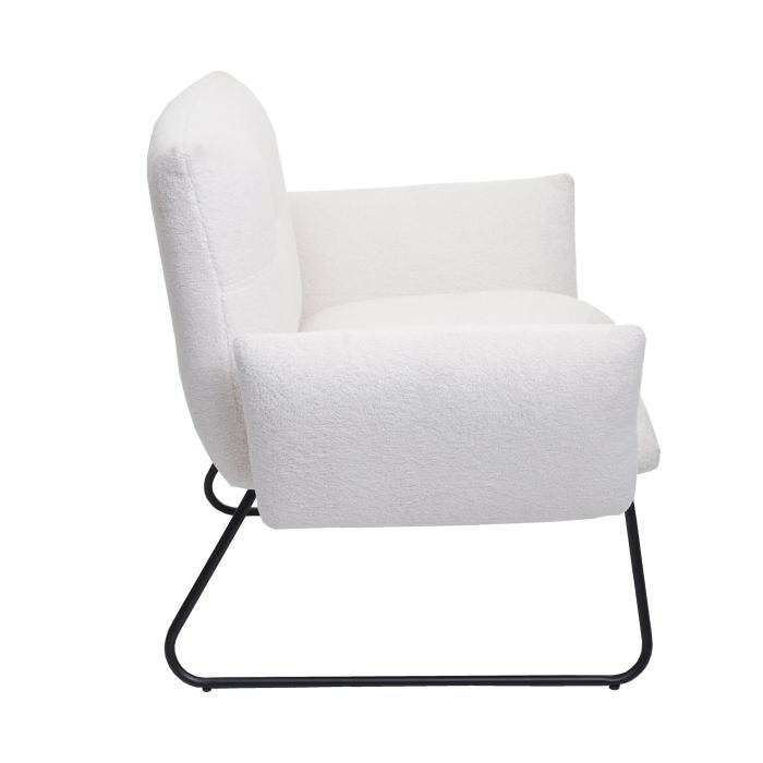Lounge-Sessel HWC-K34, Cocktailsessel Sessel, Boucl Stoff/Textil MVG-zertifiziert ~ wei