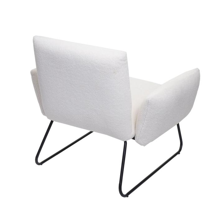Lounge-Sessel HWC-K34, Cocktailsessel Sessel, Boucl Stoff/Textil MVG-zertifiziert ~ wei