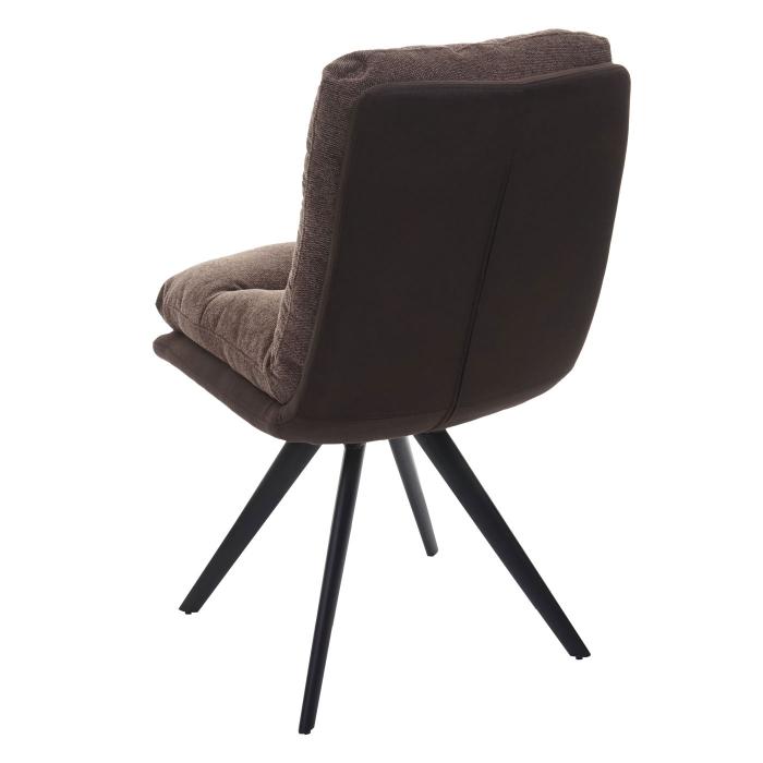 Esszimmerstuhl HWC-G66, Kchenstuhl Stuhl, drehbar Auto-Position Stoff/Textil MVG ~ braun-dunkelbraun