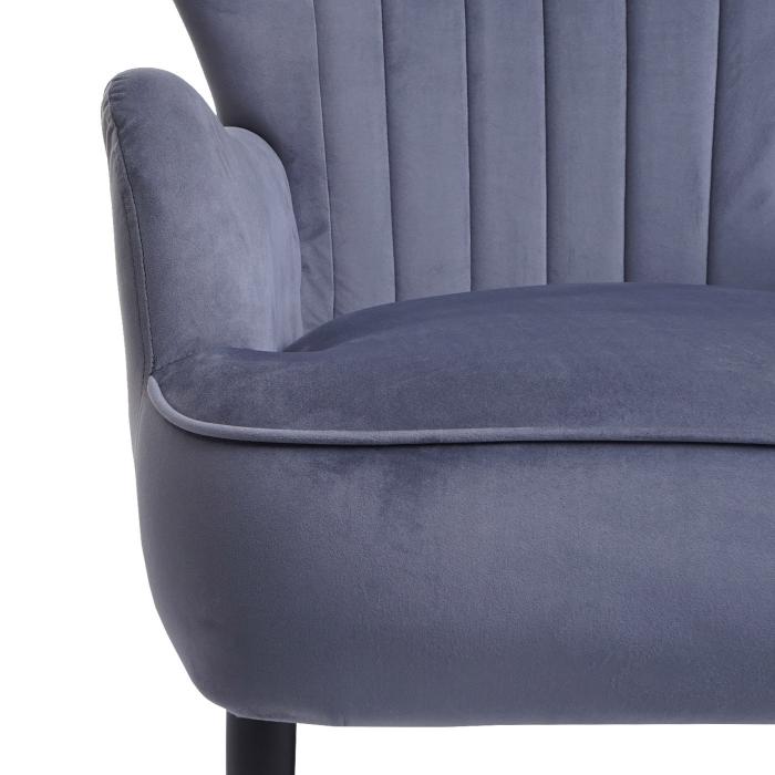 Lounge-Sessel HWC-K37, Cocktailsessel Polstersessel Sessel, Samt (280g/m) ~ grau