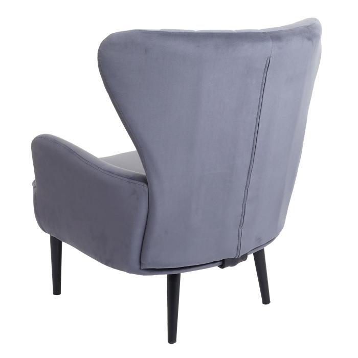 Lounge-Sessel HWC-K37, Cocktailsessel Polstersessel Sessel, Samt (280g/m) ~ grau