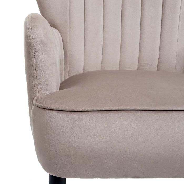 Lounge-Sessel HWC-K37, Cocktailsessel Polstersessel Sessel, Samt (280g/m) ~ taupe