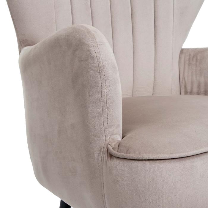 Lounge-Sessel HWC-K37, Cocktailsessel Polstersessel Sessel, Samt (280g/m) ~ taupe
