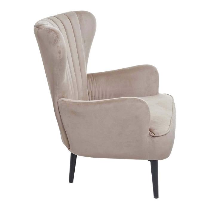 Lounge-Sessel HWC-K37, Cocktailsessel Polstersessel Sessel, Samt (280g/m) ~ taupe