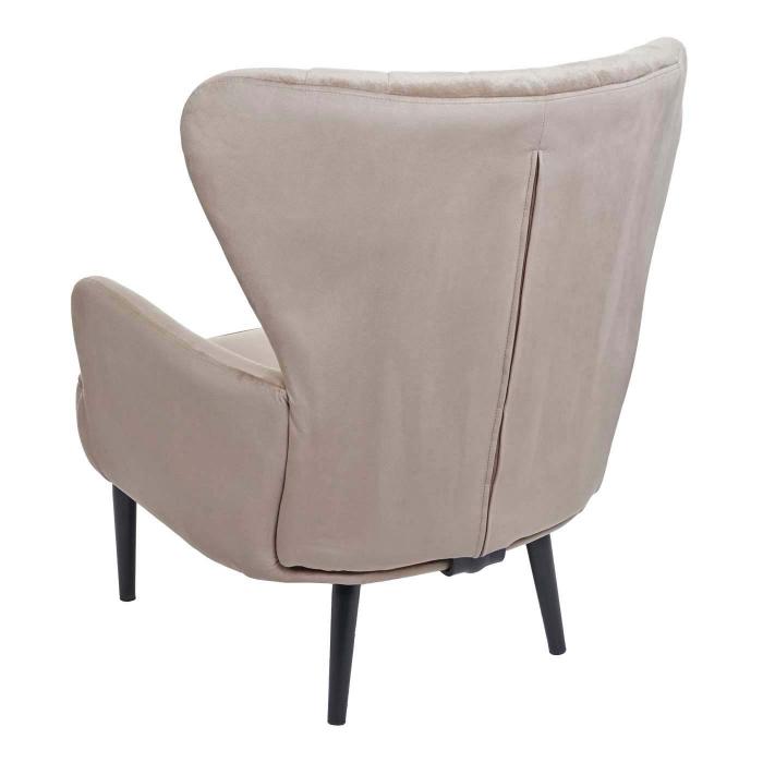 Lounge-Sessel HWC-K37, Cocktailsessel Polstersessel Sessel, Samt (280g/m) ~ taupe