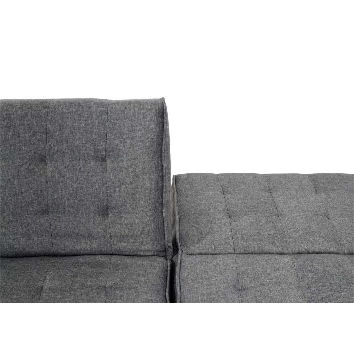 Ecksofa HWC-K38, Sofa Klappsofa, Liegeflche links/rechts, Stoff/Textil Massivholz MVG-zertifiziert 256cm ~ dunkelgrau