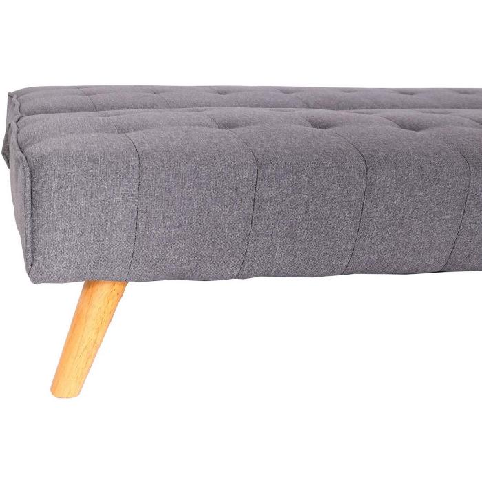 Ecksofa HWC-K38, Sofa Klappsofa, Liegefläche links/rechts, Stoff/Textil Massivholz MVG zertifiziert 256cm ~ hellgrau
