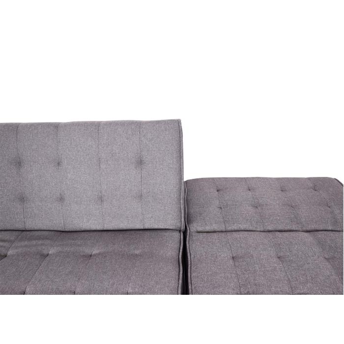 Ecksofa HWC-K38, Sofa Klappsofa, Liegefläche links/rechts, Stoff/Textil Massivholz MVG zertifiziert 256cm ~ hellgrau