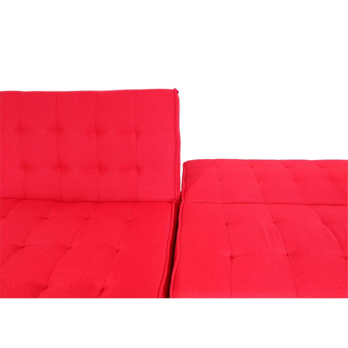 Ecksofa HWC-K38, Sofa Klappsofa, Liegeflche links/rechts, Stoff/Textil Massivholz MVG zertifiziert 256cm ~ rot
