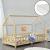Kinderbett HLO-PX182 90x200 cm mit Kaltschaummatratze ~ Natur Kiefernholz