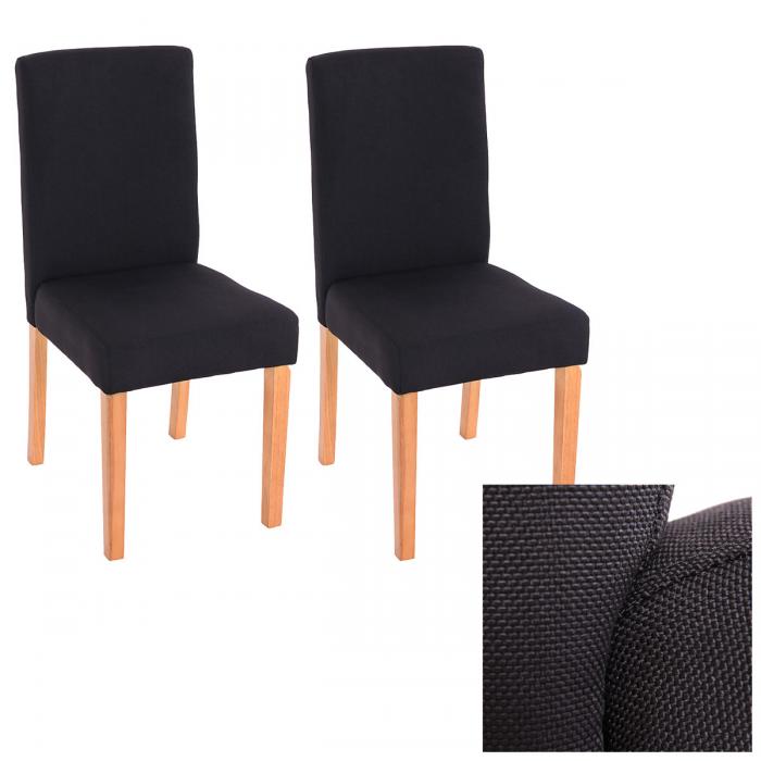 2er-Set Esszimmerstuhl Stuhl Küchenstuhl Littau ~ Textil, schwarz, helle Beine
